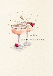 Glasses Cheers Anniversary Greeting Card