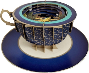 3D Teacup Under Popup Greeting Card