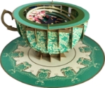 3D Teacup Sparrows Popup Greeting Card