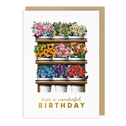 Flower Buckets Birthday Card 