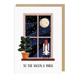Rocket To The Moon Love Card 