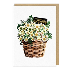 Basket of Flowers Sympathy Card 