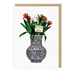 Vase Tulips Thank You Card 