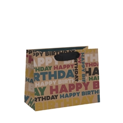 Kraft Birthday Script Medium Gift Bag 