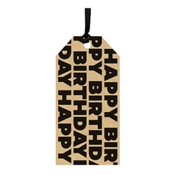 Kraft Birthday Script Gift Tags 