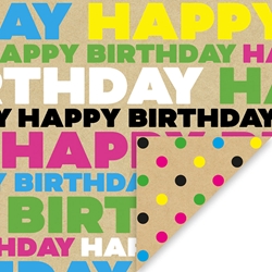 Kraft Birthday Script Sheet Gift Wrap 