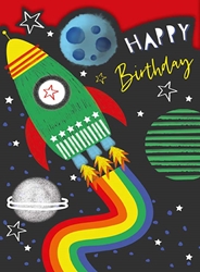 Rocket Birthday Card 