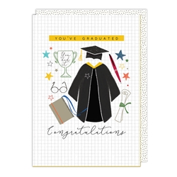 Cap and Gown Congratulations Graduation Card 