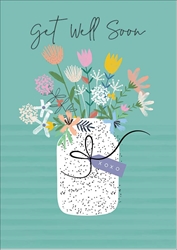 Flowers Vase Get Well Card 
