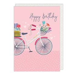 Flower Bike Birthday Card 