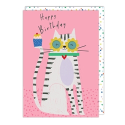 Cat Glasses Birthday Card 
