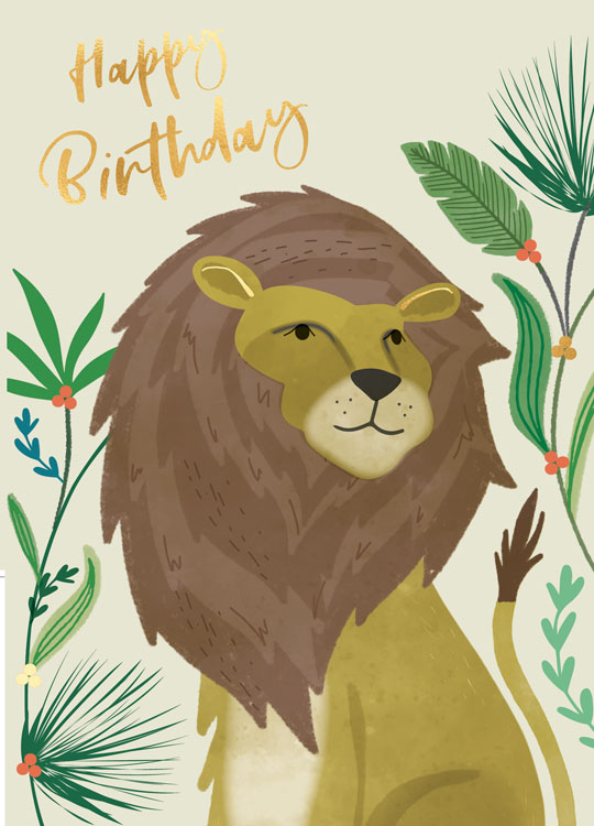 Majestic Lion Birthday Card