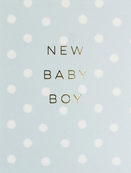Boy Blue Polka Dot - Baby Card 