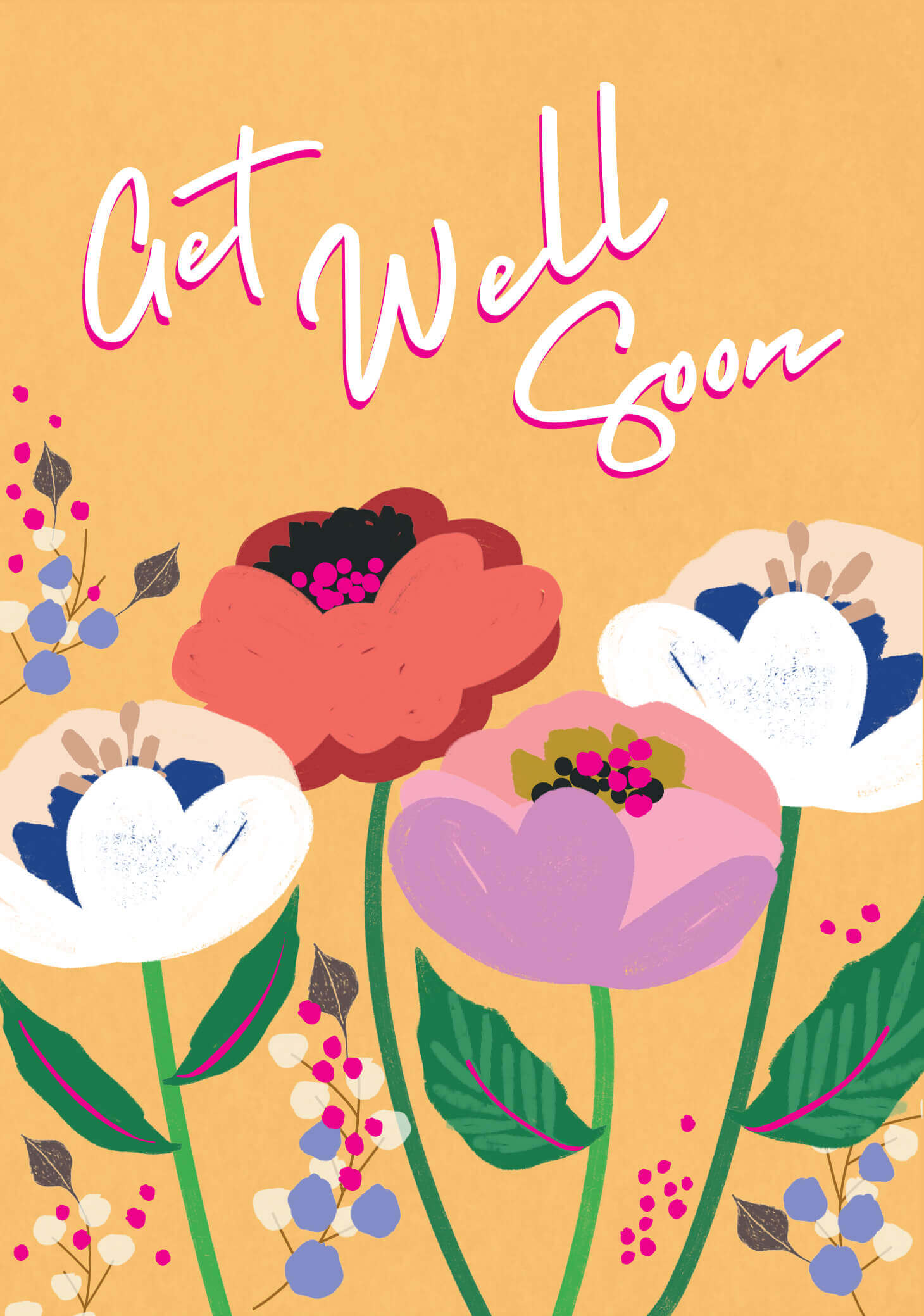 Flowers Get Well Soon Card