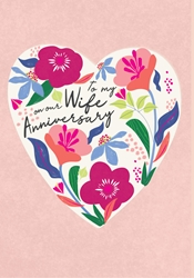 Heart Wife Anniversary Card
