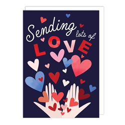 Hands and Hearts Love Card 