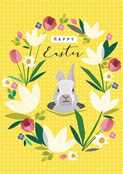 Bunny and Flowers Easter Card 