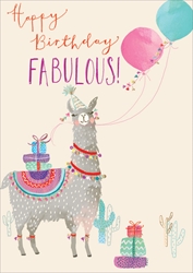 Llama Fab Birthday Card 