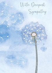 Dandelions on Blue Sympathy Card 