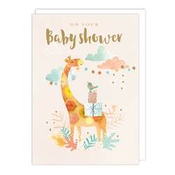 Giraffe Baby Shower Card 