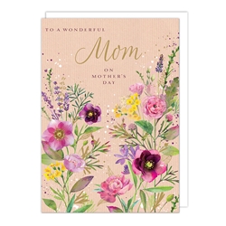 Pink Floral Mothers Day Card 