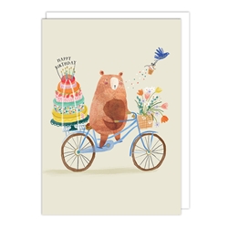 Bike Bear Birthday Card 
