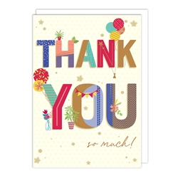 Balloon Letters Thank You Card 