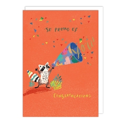 Proud Raccoon Congratulations Card 