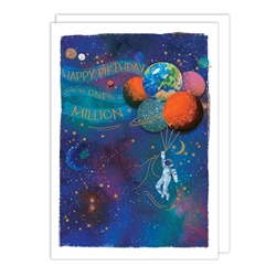 Space Balloons Birthday Card 