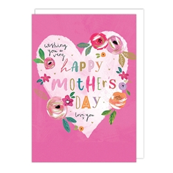 Heart Pink Mothers Day Card 
