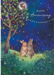 Rabbits Hearts Anniversary Card