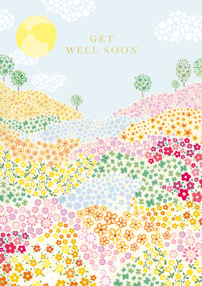Flower Fields Get Well Card
