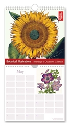 British Library Botanical Illustrations  - Perpetual Birthday / Occasion Calendar 