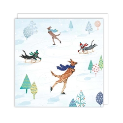 Skating Dogs & Cats Christmas Boxed Cards Christmas