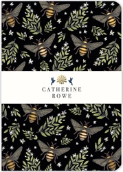Catherine Rowe Bee Pattern A5 Luxury Notebook 