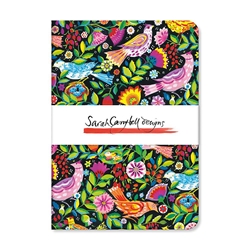 Sarah Campbell Folk Birds A5 Luxury Notebook 