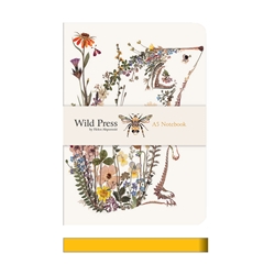Wild Press Cottage Garden Hedgehog A5 Luxury Notebook 