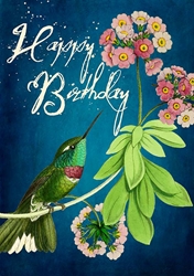 Bird Blue Birthday Card 