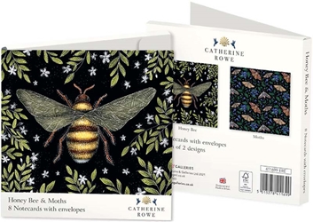 Catherine Rowe Honey Bee and Moths Square Notecard Wallet notecards and stationery