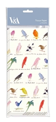 V&A Edward Lear Birds Tissue Paper gift wrappings
