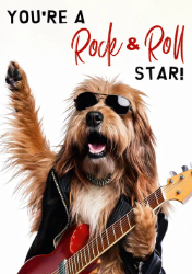 Rockstar Dog Birthday Card