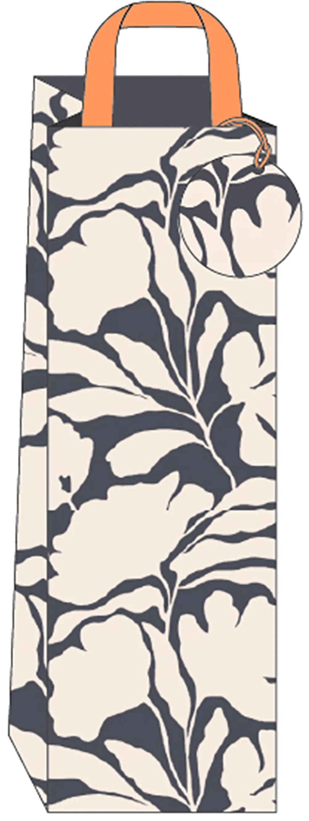 Black & White Floral Bottle Bag