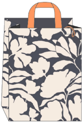 Black & White Floral Medium Gift Bag