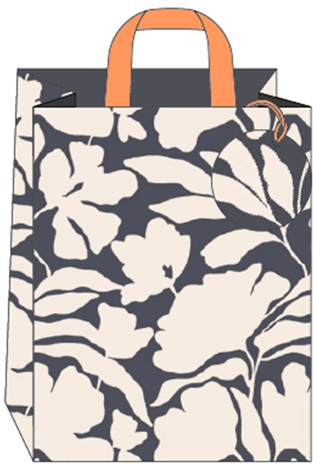 Black & White Floral Medium Gift Bag