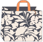 Black & White Floral Medium Landscape Gift Bag