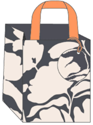 Black & White Floral Small Gift Bag