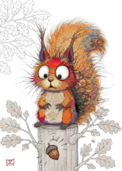 Sarah Squirrel Blank Card