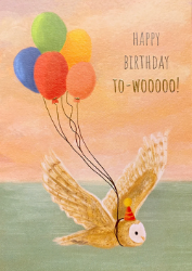 Owl Balloons Birthday Card