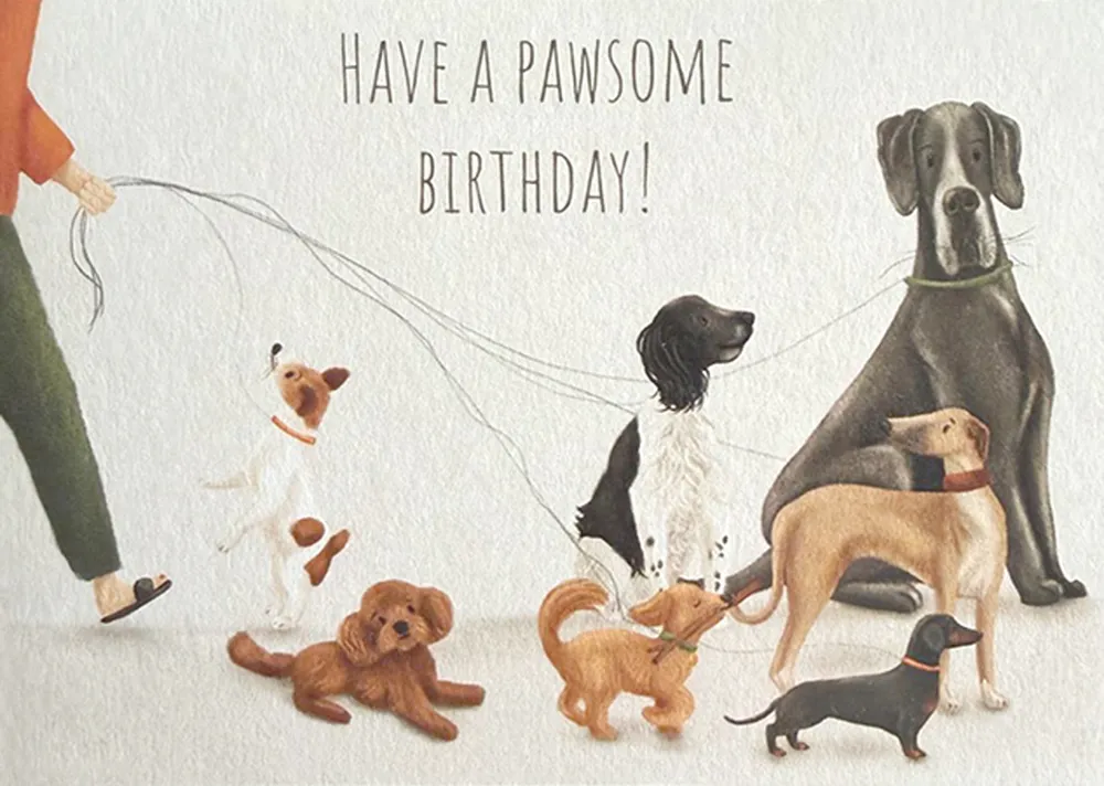 Pawsome Dogs Birthday Card