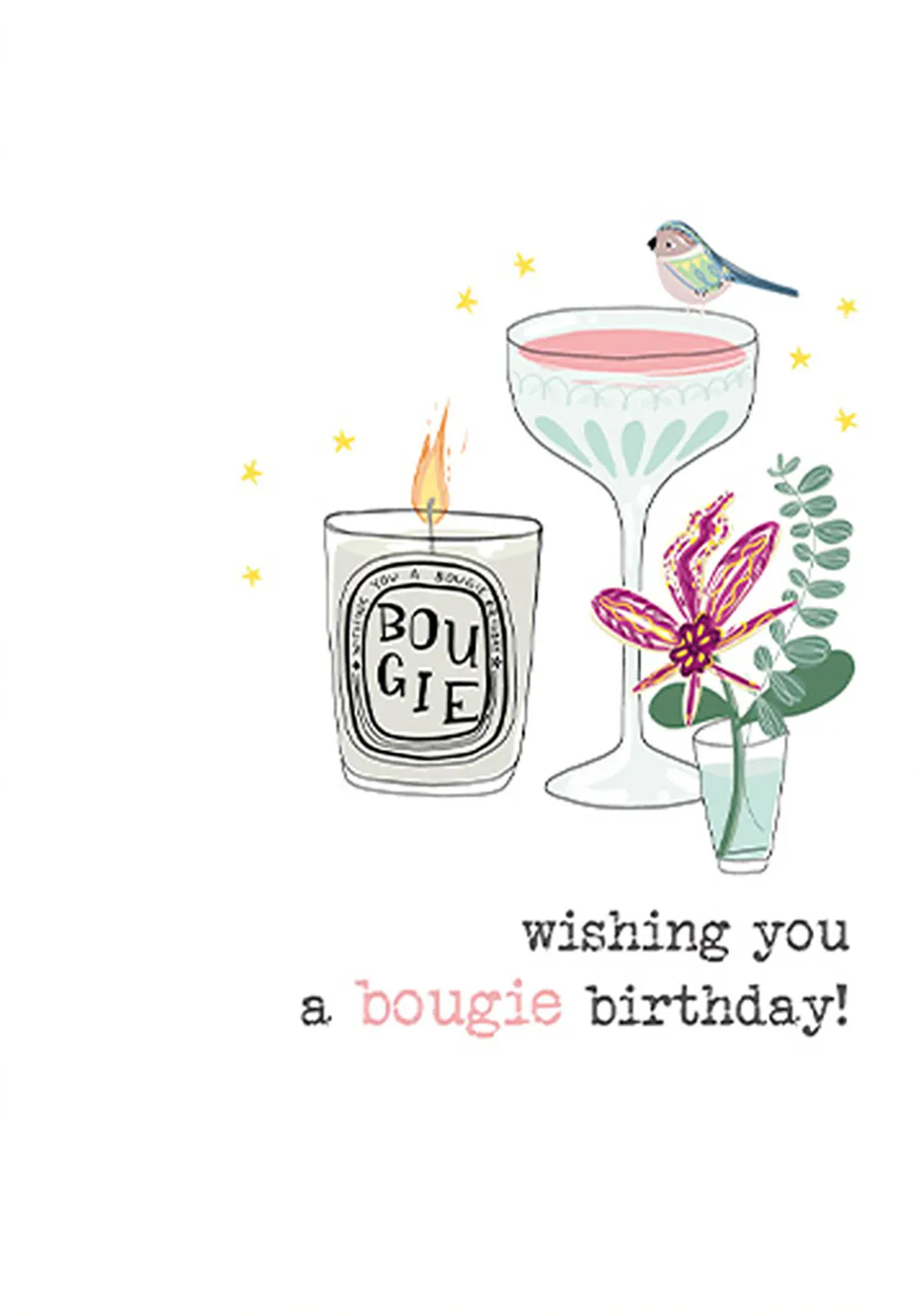 Bougie Birthday Card